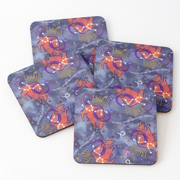 Item preview, Taurus: April 20 - May 20. Taurus Zodiac non directional print in alcohol ink and watercolor with simulated gold glitter accents. designed and sold by KariSmithDes.