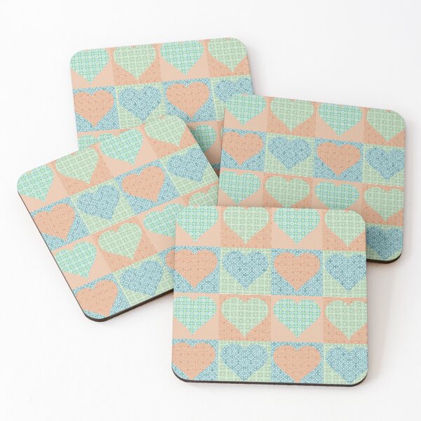 Item preview, Valentines on Squares Vintage Patchwork designed and sold by Anna Lemos.