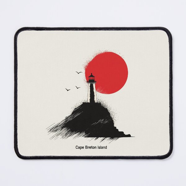 Aperçu de l'œuvre Phare de l'île du Cap-Breton – Art côtier minimaliste créée et vendue par Retro Travel Design.