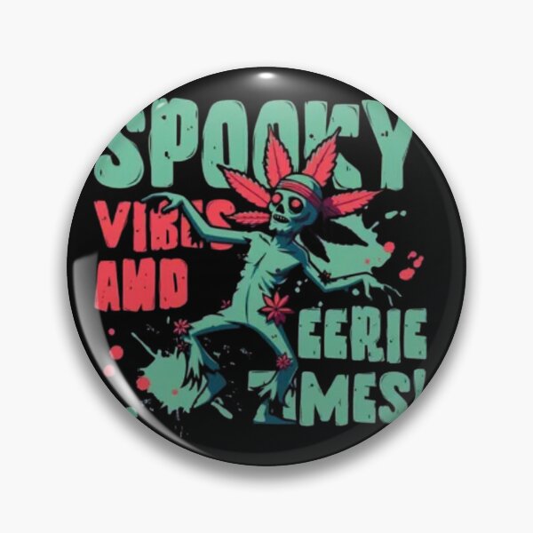 Item preview,  Spooky Vibes and Eerie Times - Retro Zombie Cannabis Halloween Design designed and sold by Jessica  art.