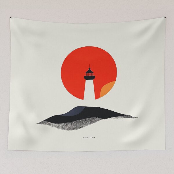 Item preview, Minimalist Nova Scotia Lighthouse at Sunset Design designed and sold by Retro Travel Design.