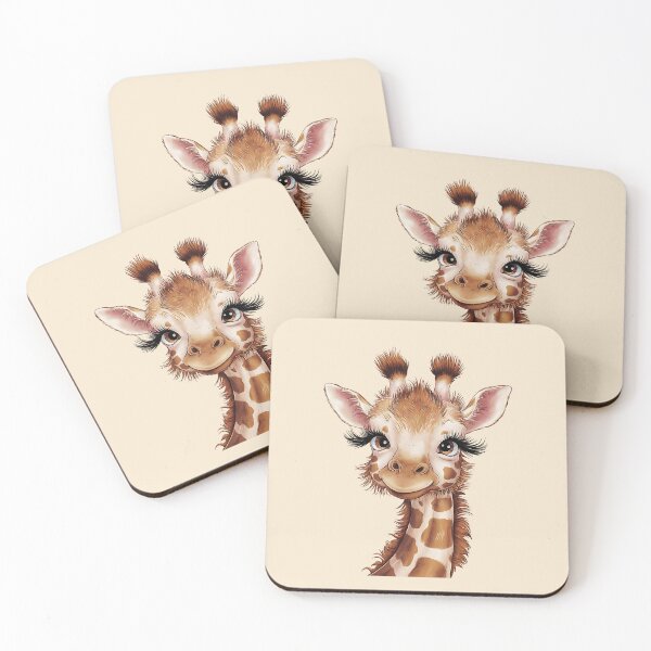 Item preview, A cute giraffe with long eyelashes and a friendly expression designed and sold by PrintableByZaah.