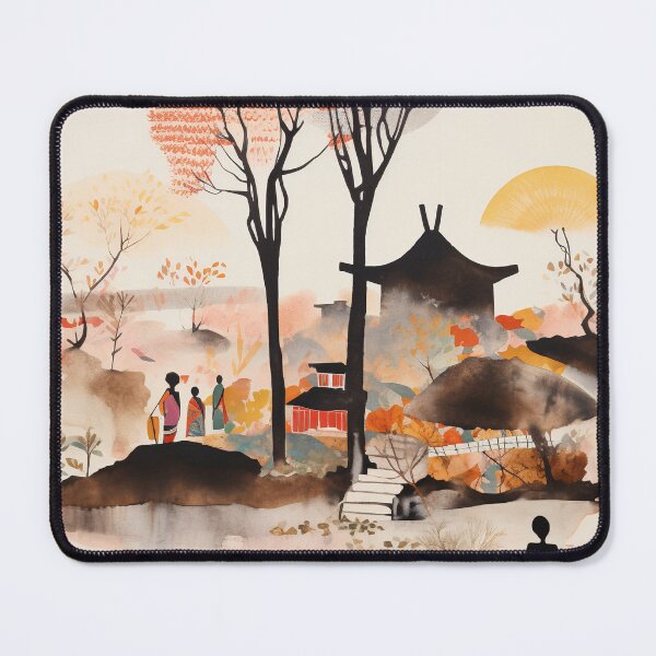Item preview, Sunset in a Japanese Village designed and sold by Grabbart.