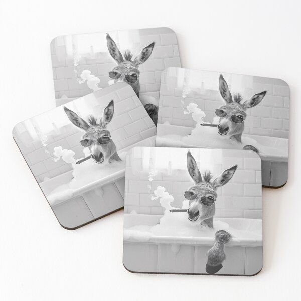 Item preview, Donkey in Bathtub Smoking a Cigar, Funny Vintage Photo designed and sold by CheekyAnimalz.