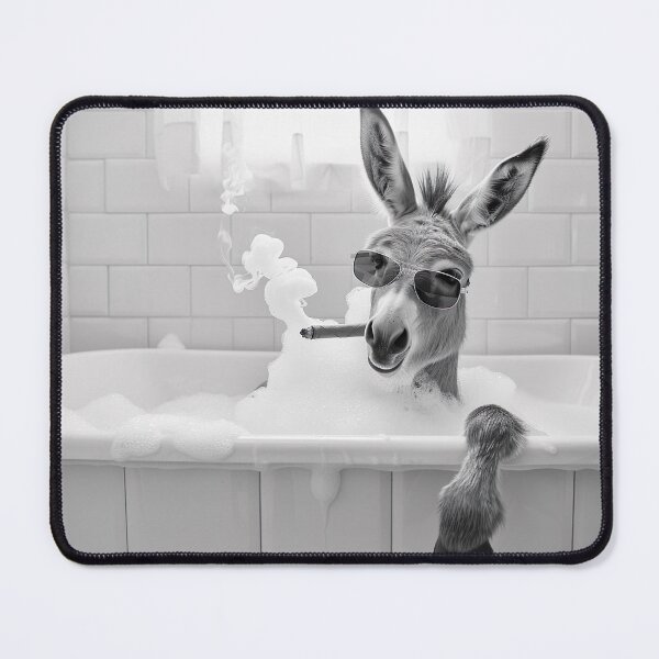 Item preview, Donkey in Bathtub Smoking a Cigar, Funny Vintage Photo designed and sold by CheekyAnimalz.