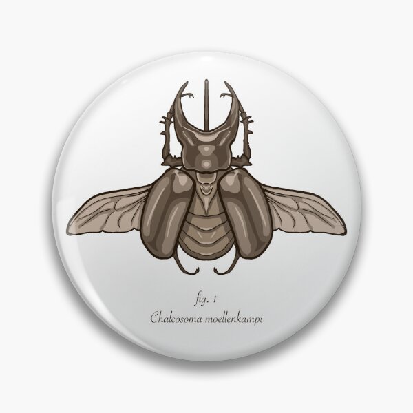 Item preview, Three-horned Rhinoceros Beetle - Chalcosoma moellenkampi - Binomial Nomenclature  designed and sold by mamasjess.