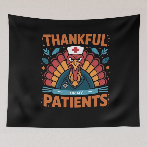 Item preview, Thankful Turkey Nurse Thanksgiving Healthcare Humor  designed and sold by Hananiah Merch.