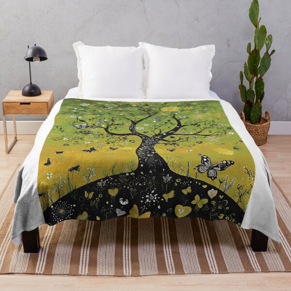 Item preview, Butterflies and a Tree in Spring Filled with Green designed and sold by MaryFiore.
