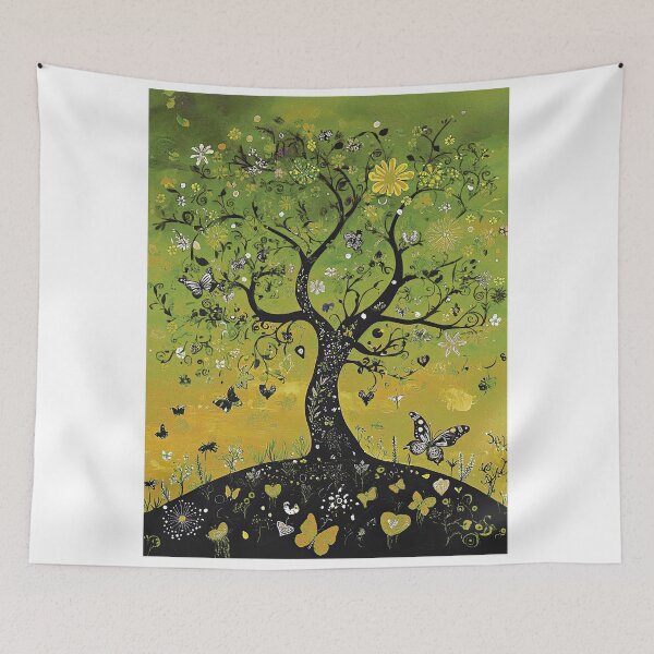 Item preview, Butterflies and a Tree in Spring Filled with Green designed and sold by MaryFiore.