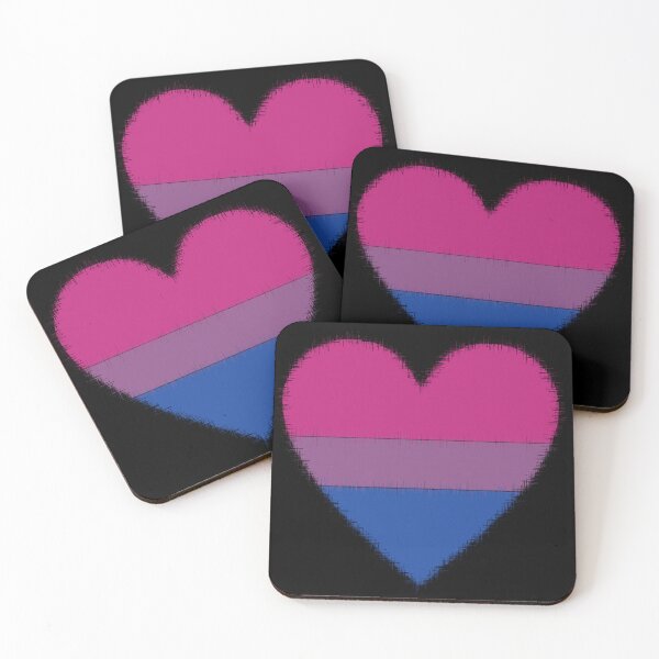Item preview, Bi heart (on black) designed and sold by nerdspride.