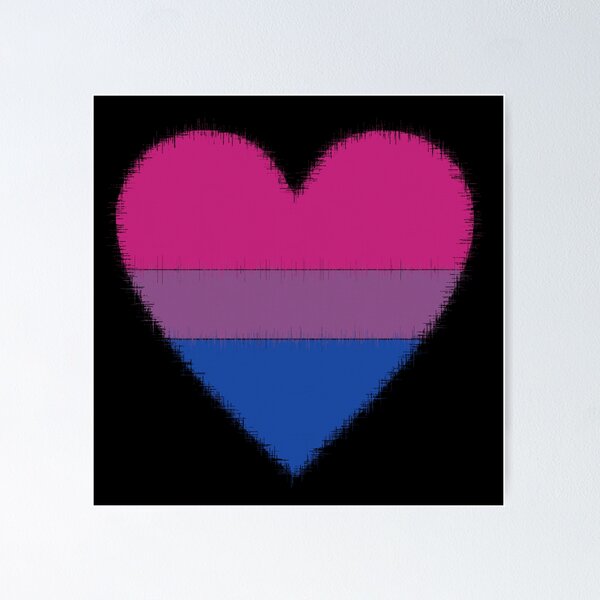 Item preview, Bi heart (on black) designed and sold by nerdspride.