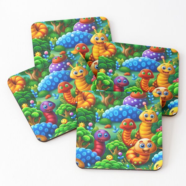 Item preview, Magic Worms Walking Through the Enchanted Forest - Seamless Pattern #6 designed and sold by Second Draft Visuals.