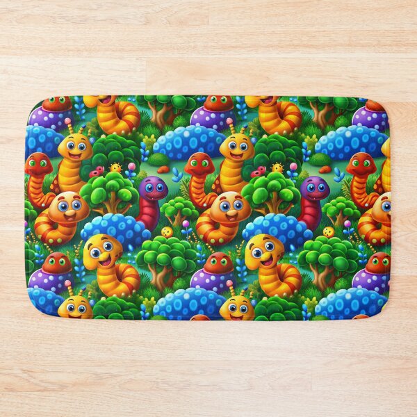 Item preview, Magic Worms Walking Through the Enchanted Forest - Seamless Pattern #6 designed and sold by Second Draft Visuals.