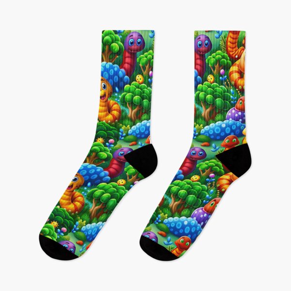 Item preview, Magic Worms Walking Through the Enchanted Forest - Seamless Pattern #6 designed and sold by Second Draft Visuals.