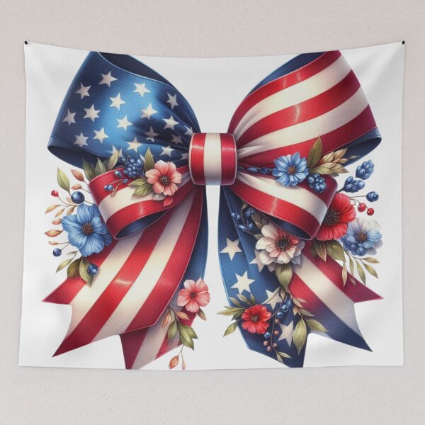 Artikelvorschau, Amerikanische Flagge Schleife, Blumen entworfen und verkauft von deniz kaya.