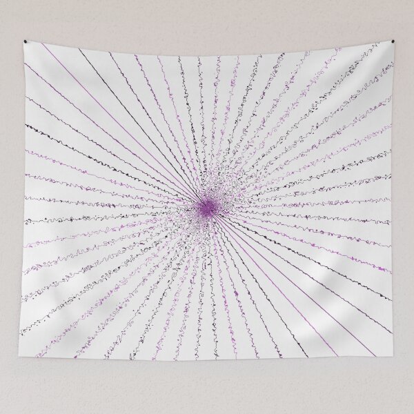Item preview, Colorful Ripple Abstract Sun Rays Burst Cursive White designed and sold by EvergreenMotifs.