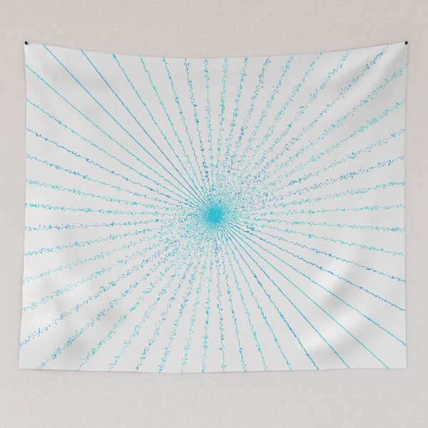 Item preview, Teal Ocean Colorful Ripple Abstract Sun Rays Burst  designed and sold by EvergreenMotifs.