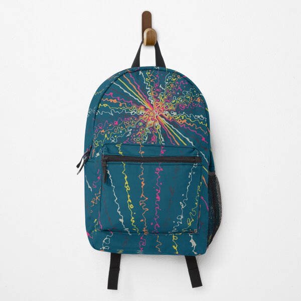 Item preview, Bright Rainbow Colorful Ripple Sun Rays Burst Teal  designed and sold by EvergreenMotifs.