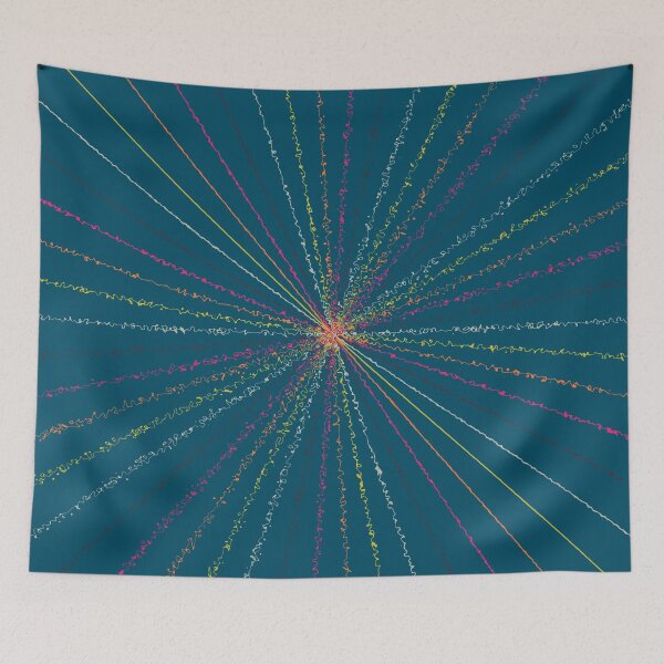 Item preview, Bright Rainbow Colorful Ripple Sun Rays Burst Teal  designed and sold by EvergreenMotifs.