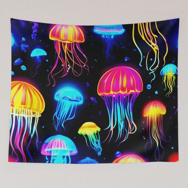 Item preview, Neon Jellyfish Dreamscape designed and sold by Health And Fitness Posts e-Store.