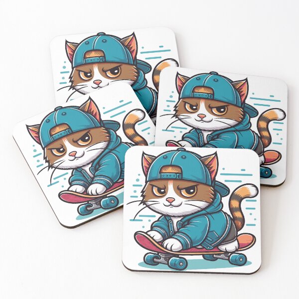 Item preview, Cat Brat: riding on a skateboard designed and sold by ArtEmotionsImages.