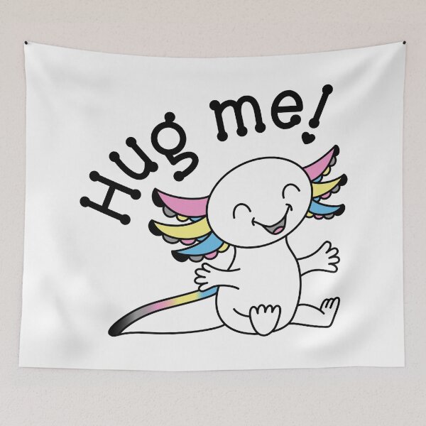 Item preview, Hug me! Cute Axolotl in Polygender Pride colors designed and sold by JoyfulJen.