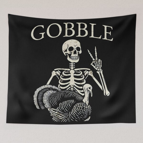 Item preview, Thanksgiving Turkey Skeleton Gobble designed and sold by CreepyCornerArt.