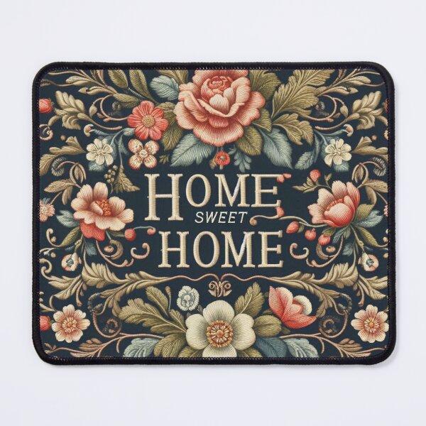 Item preview, Elegant Floral Embroidery Design with Home Sweet Home Motif designed and sold by ZenOfAIarts.