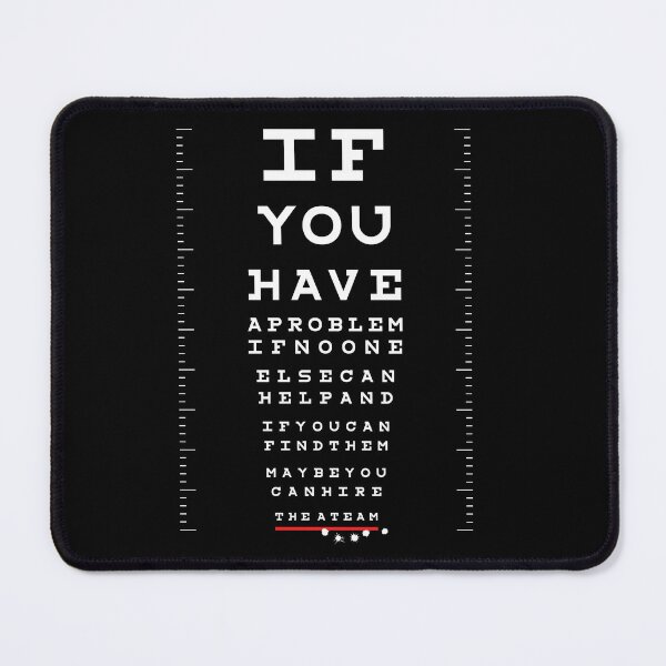Item preview, A-Team Eye Chart designed and sold by therocketman.