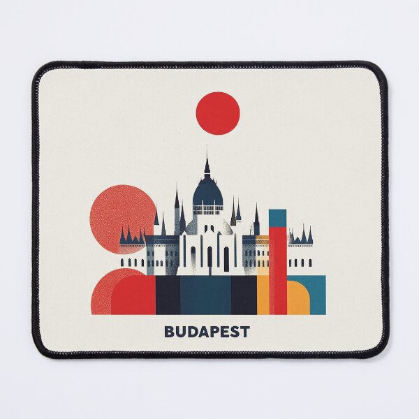 Item preview, Budapest Skyline - Geometric Cityscape Art designed and sold by Retro Travel Design.