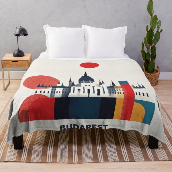 Item preview, Budapest Skyline - Geometric Cityscape Art designed and sold by Retro Travel Design.