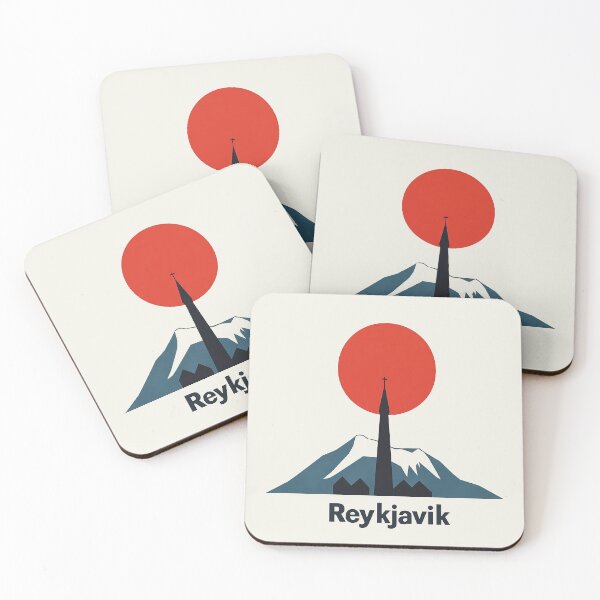 Item preview, Reykjavik Skyline - Icelandic Landmark Art designed and sold by Retro Travel Design.