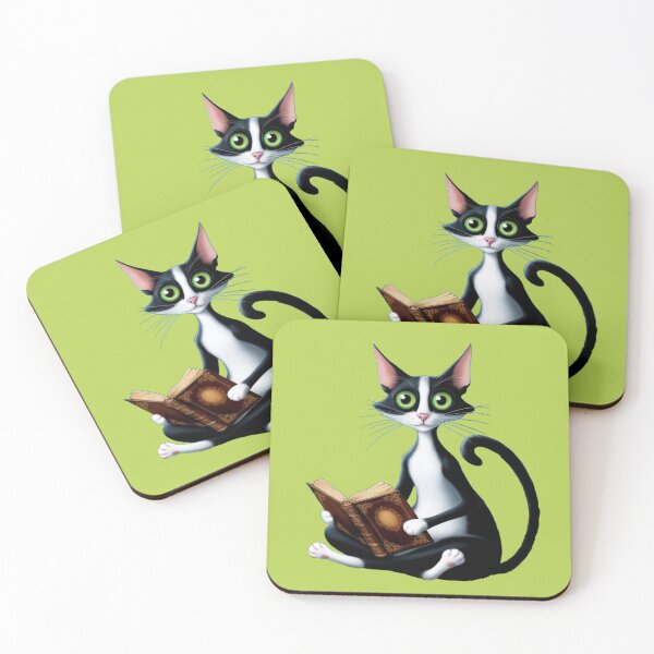 Item preview, Tuxedo Cat Reaing a Book  designed and sold by Rislam.