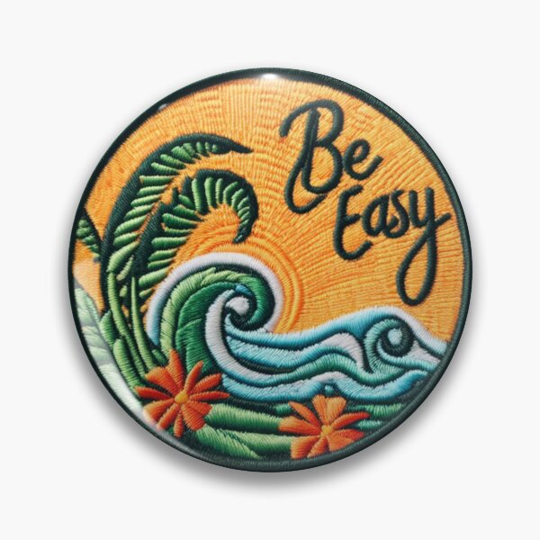 Aperçu de l'œuvre « Soyez tranquille » avec des palmiers et des vagues créée et vendue par Cosmic-Carps.