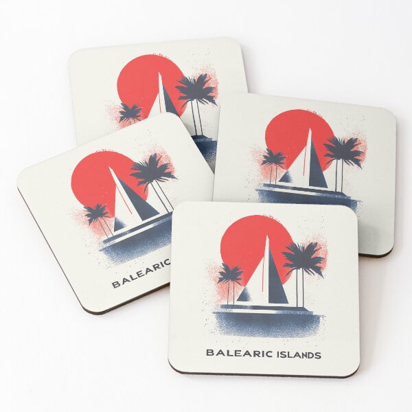 Item preview, Balearic Islands Sailing - Minimalist Mediterranean Art designed and sold by Retro Travel Design.