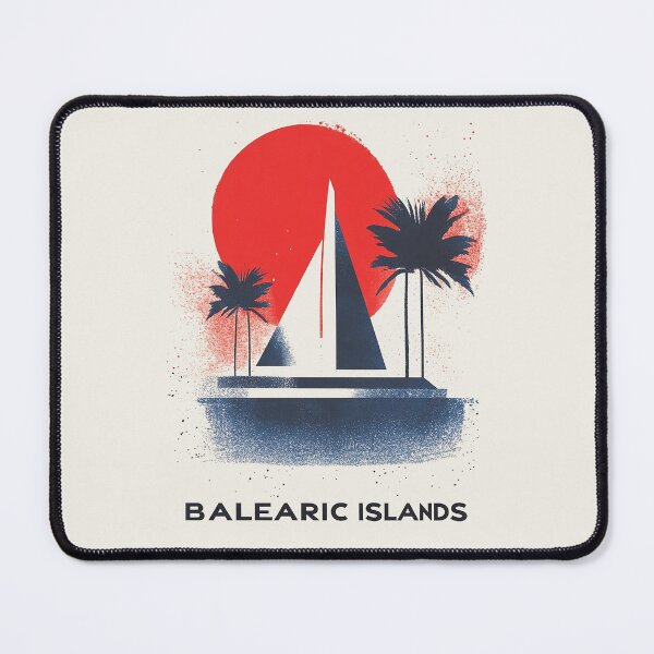 Item preview, Balearic Islands Sailing - Minimalist Mediterranean Art designed and sold by Retro Travel Design.