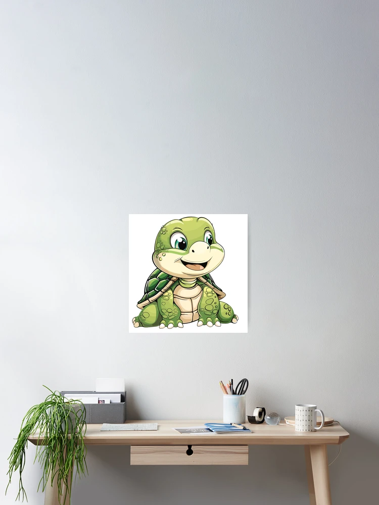 Thumbnail 2 of 3, Poster, Cartoon Turtle designed and sold by AIStudioProject.