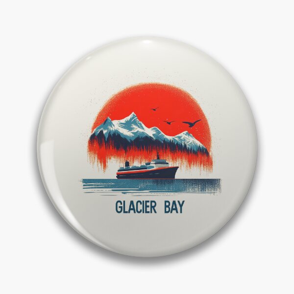 Item preview, Glacier Bay Adventure - Retro Alaskan Cruise Art designed and sold by Retro Travel Design.