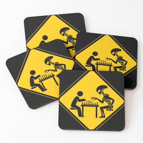 Artikelvorschau, Alien Chess Crossing — Warnschild-Design entworfen und verkauft von chesstopia.