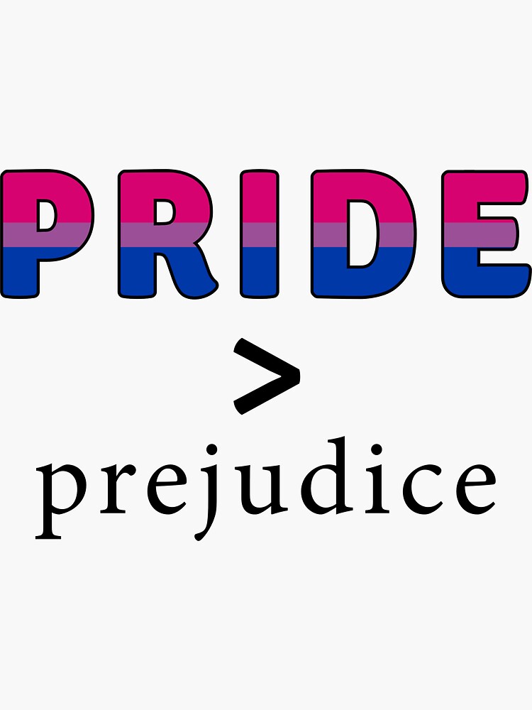 Thumbnail 3 of 3, Sticker, Pride & Prejudice Bisexual flag designed and sold by AmateurAusten.