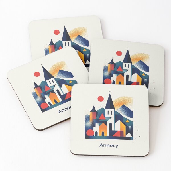Item preview, Annecy - Modern Geometric Cityscape Art designed and sold by Retro Travel Design.