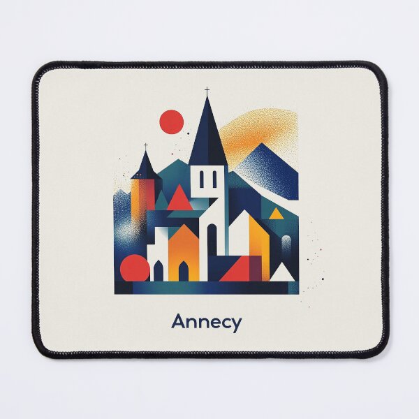 Item preview, Annecy - Modern Geometric Cityscape Art designed and sold by Retro Travel Design.