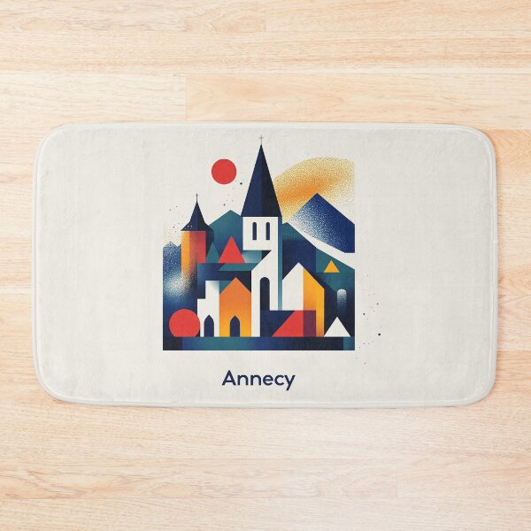 Item preview, Annecy - Modern Geometric Cityscape Art designed and sold by Retro Travel Design.