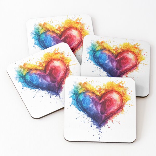 Item preview, abstract multicolor heart of thick ink flames designed and sold by Micapox.