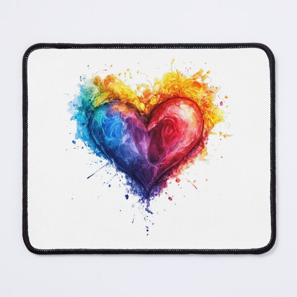 Item preview, abstract multicolor heart of thick ink flames designed and sold by Micapox.