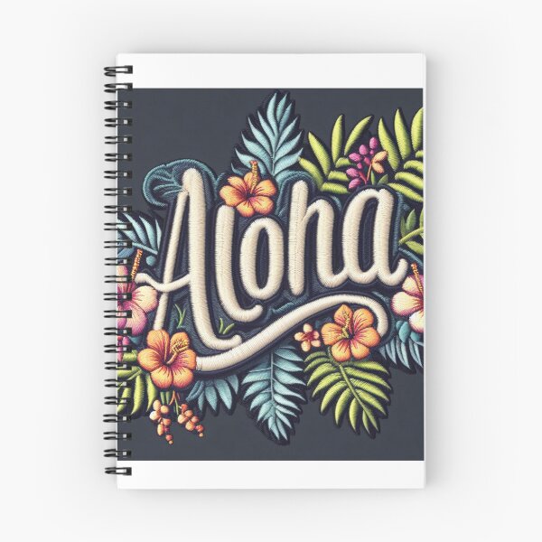 Artikelvorschau, Aloha mit blauen Blättern und rosa Blüten entworfen und verkauft von Cosmic-Carps.