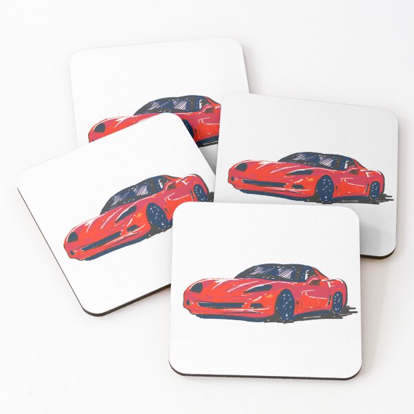 Item preview, Red Hand Drawn Sports Car Sketch designed and sold by laughingwillows.