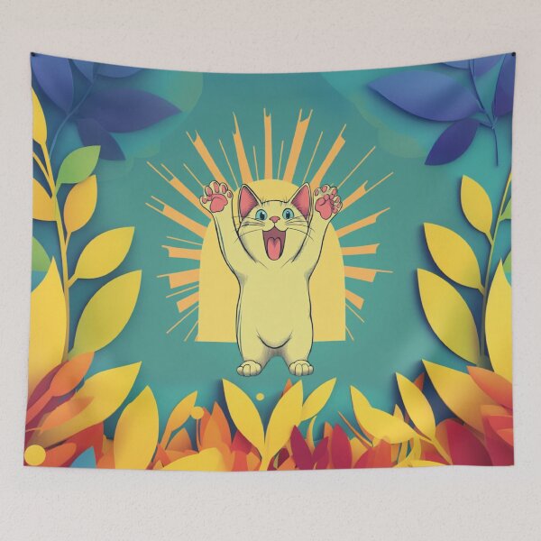 Item preview, Radiant Happy Cat Spreading Positive Vibes designed and sold by memememescat.