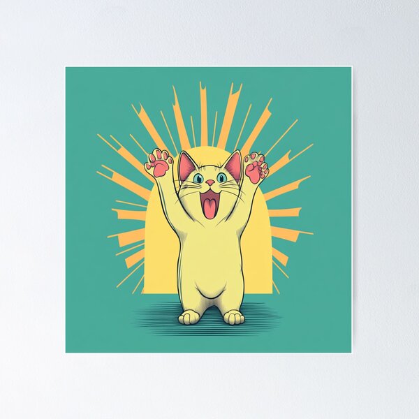 Item preview, Radiant Happy Cat Spreading Positive Vibes designed and sold by memememescat.