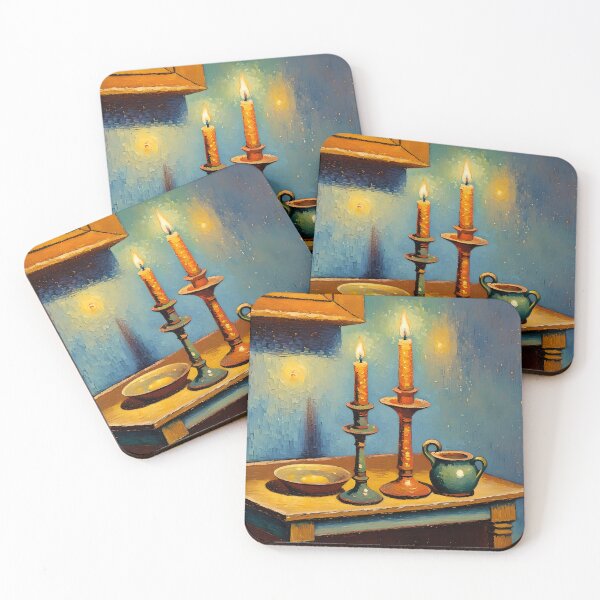 Item preview, candle.  Candlestick. old . Enlightening. Green blue yellow red designed and sold by medo306090.